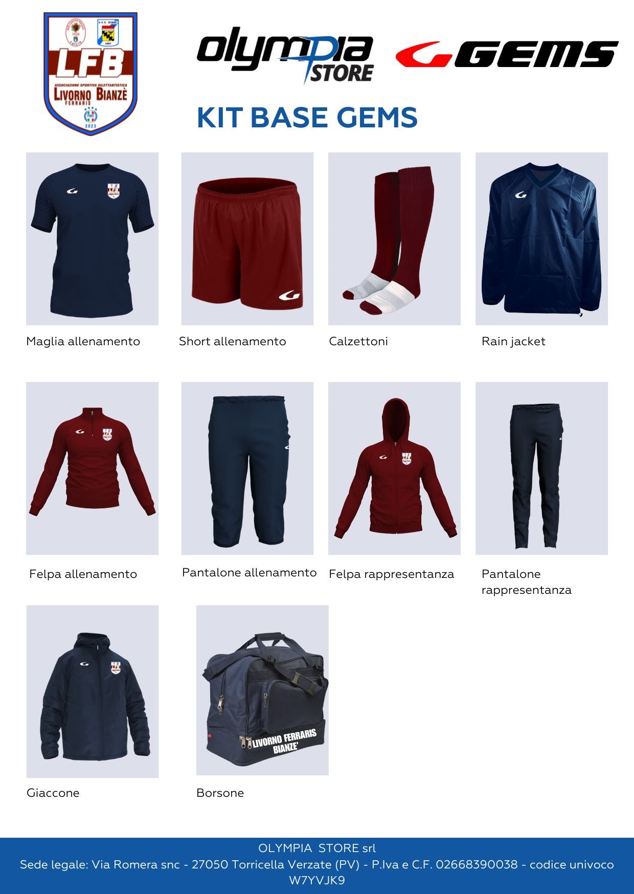 KIT COMPLETO LIVORNO FERRARIS BIANZE'