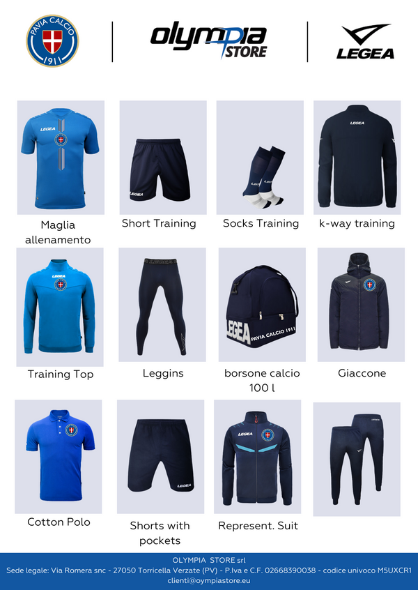 KIT COMPLETO PAVIA CALCIO 1911 LEGEA