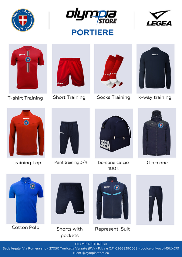KIT COMPLETO PORTIERE PAVIA CALCIO 1911 LEGEA